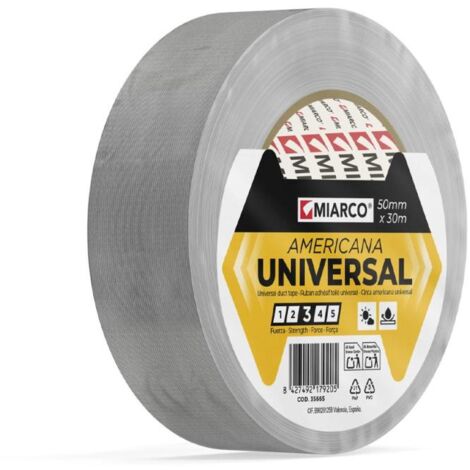 MIARCO cinta americana universal plata 50 mm x 10 m , Cinta americana universal plata 50 mm x 10 m Miarco Cinta americana universal eficaz para reparaciones de emergencia S