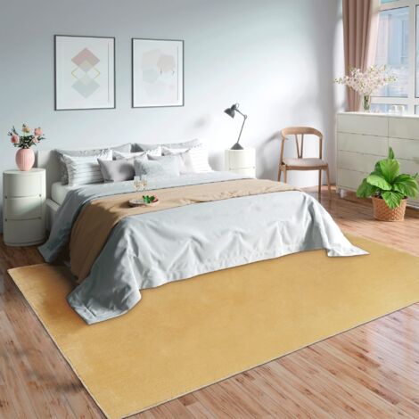 Mia's, tappeto Olivia, per soggiorno, a pelo corto, 80 x 150 cm, dorato