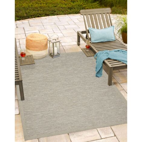 Mia's Teppiche Adora - tappeto moderno, stile boho, adatto per uso interno ed esterno, soprattutto piatto, ideale per cucina e sala da pranzo, beige-grigio, 067x180cm