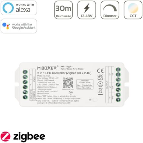 MiBoxer 2in1 LED Controller einfarbig & Dual White Zigbee 3.0 + 2.4GHz Funk PZ2