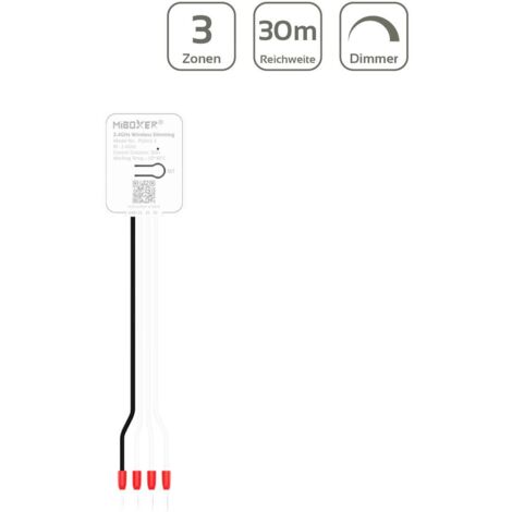 MiBoxer 3-Zonen batteriebetriebener Funkdimmer für 2.4GHz LED Lampen und Controller PUSH2-3