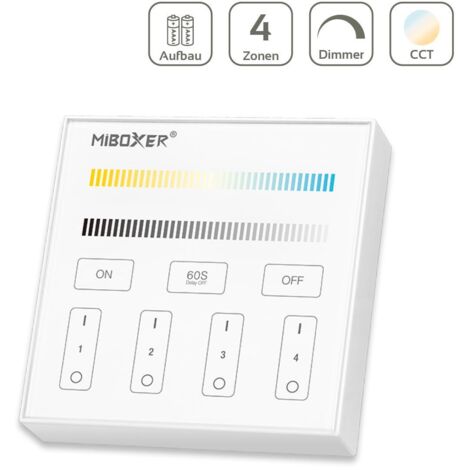 MiBoxer CCT Wandschalter 4 Zonen Aufbau Dimmen Schalten Farbsteuerung batteriebetrieben B2