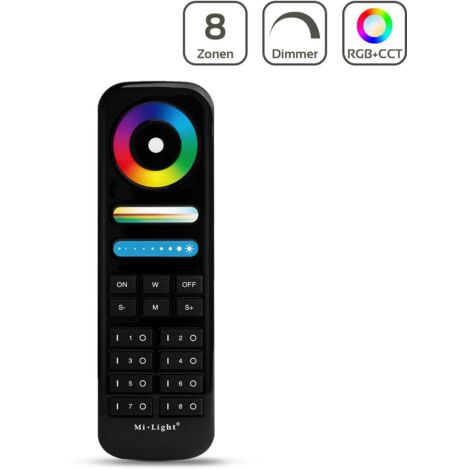 MiBoxer RGB+CCT Fernbedienung 8 Zonen Dimmen Schalten Farbsteuerung FUT089 - Farbe: schwarz