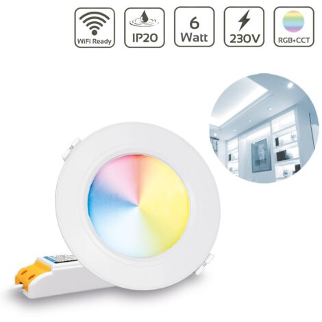 MiBoxer RGB+CCT LED Einbaustrahler rund  6W Ø118mm 2.4GHz WiFi ready FUT068 - Farbe: weiß