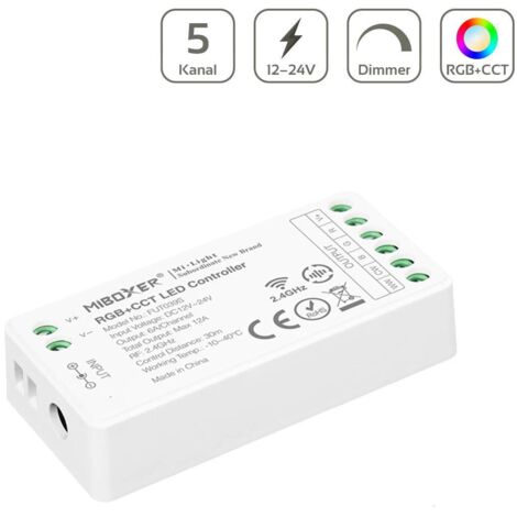 MiBoxer RGB+CCT Mini LED Controller 5 Kanal 12/24V Multifunktion LED Strip Panel Steuerung FUT039S