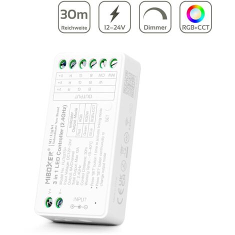 MiBoxer RGB/RGBW/RGB+CCT LED Controller 3 in 1 / 5 Kanal 12/24V  LED Strip Panel Steuerung FUT037S+