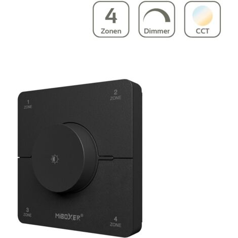 MiBoxer Single Color + CCT 4 Szenen Wandfernbedienung Rotating Panel schwarz K0SB