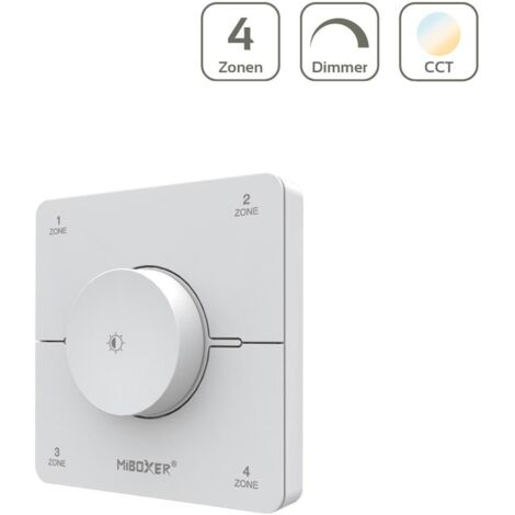 MiBoxer Single Color + CCT 4 Zonen Wandfernbedienung Rotating Panel weiß K0S