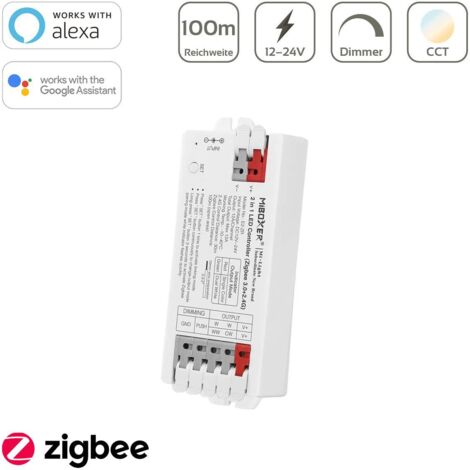 MiBoxer Zigbee 3.0 + 2.4GHz CCT LED Controller 2 in 1 Einfarbig / Dual White 12/24V Tuya Alexa Google Steuerung E2-ZR