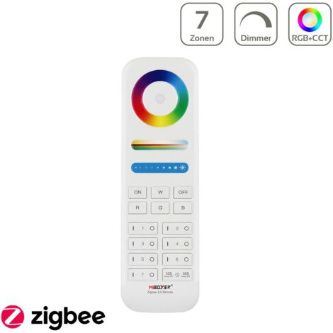 MiBoxer Zigbee 3.0 RGB+CCT Fernbedienung 7 Zonen Dimmen Schalten Farbsteuerung FUT089Z