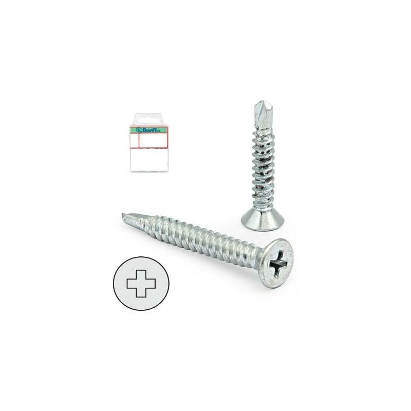 

MIBRICOPLUS Blister tornillo broca cabeza plana din 7504-p cincado larg.r/chapa 16mm ø rosca chapa 4.2mm