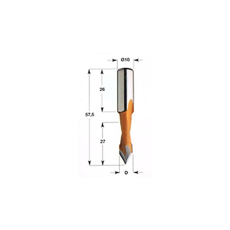 

MIBRICOPLUS Broca pasante conexión rápida cmt 313 l-57,5mm rotación derecha mango 10x26m broca 5mm