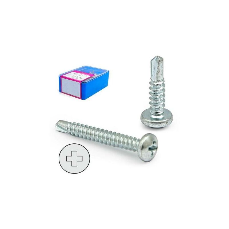 

MIBRICOPLUS Caja tornillo broca cabeza alomada din 7504-n cincado larg.r/chapa 16mm ø rosca chapa 4.2mm