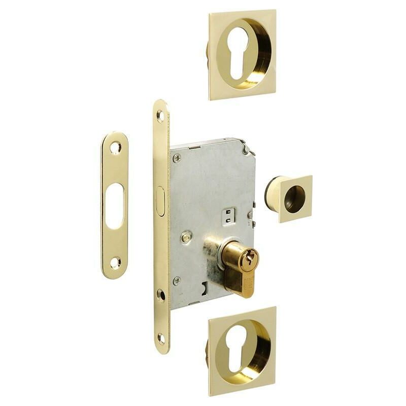 

Kit cerradura puerta corredera 55x55 lp cilindro 20-20 latonado. - Mibricoplus