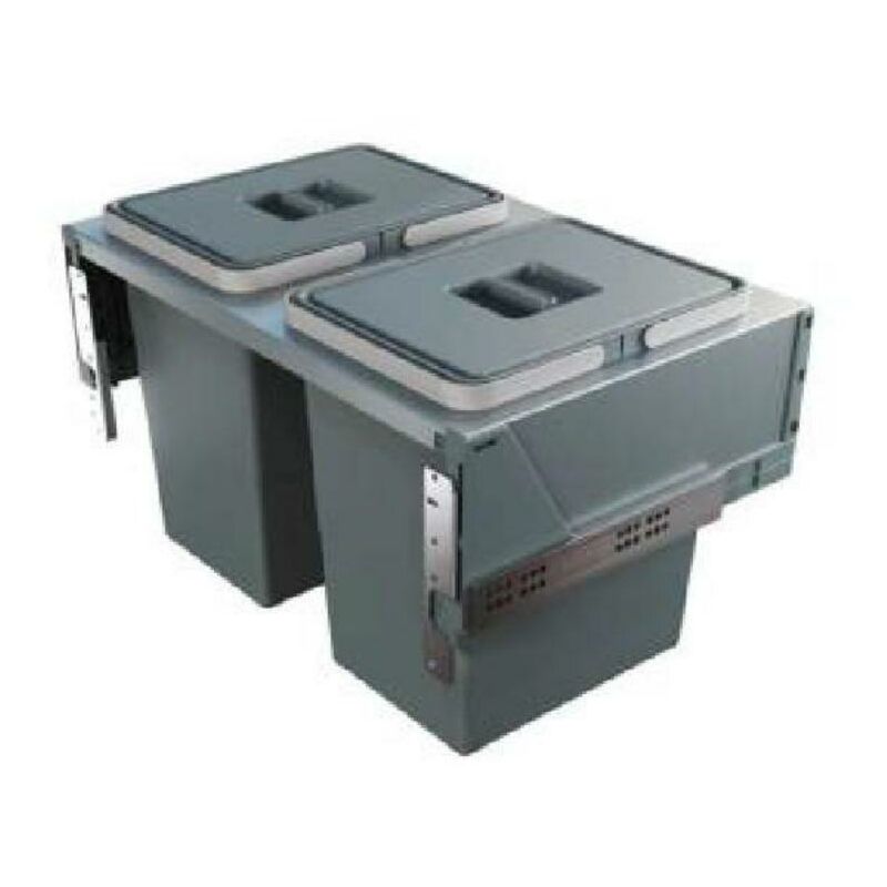

Cubo basura block 2.0 m600 2x18l. antrac altura reducida. - Mibricoplus