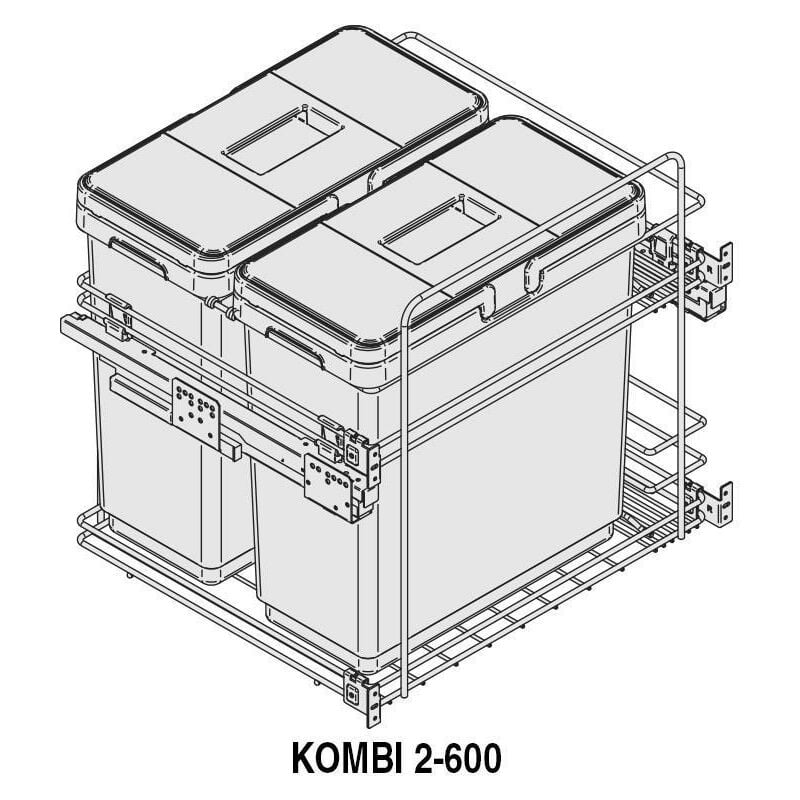 

MIBRICOPLUS Modulo cubo basura kombi m600 2x33lts.