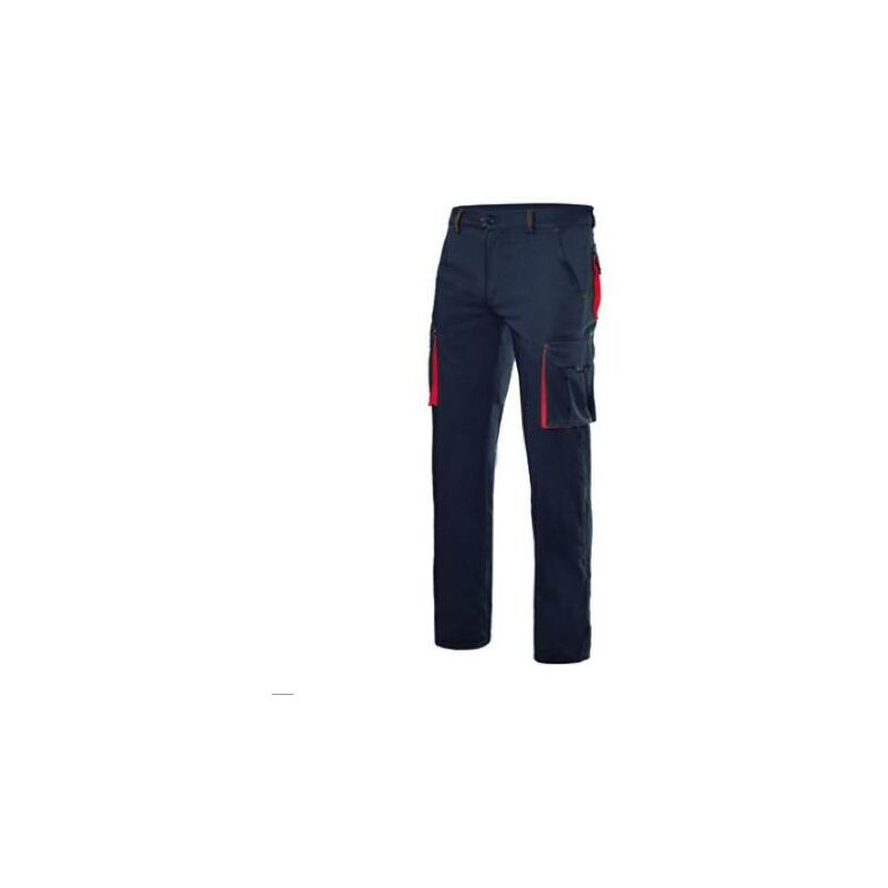 

MIBRICOPLUS Pantalón bicolor stretch negro-rojo talla europea talla 52