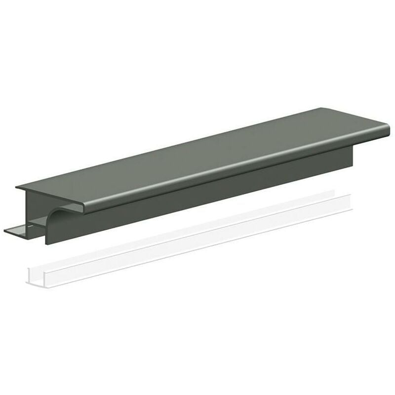 Sc Herrajes - mibricoplus perfil gola-a aluminio 4m sp19 lacado negro, antracita, lacado blanco y plata mate acabado antracita