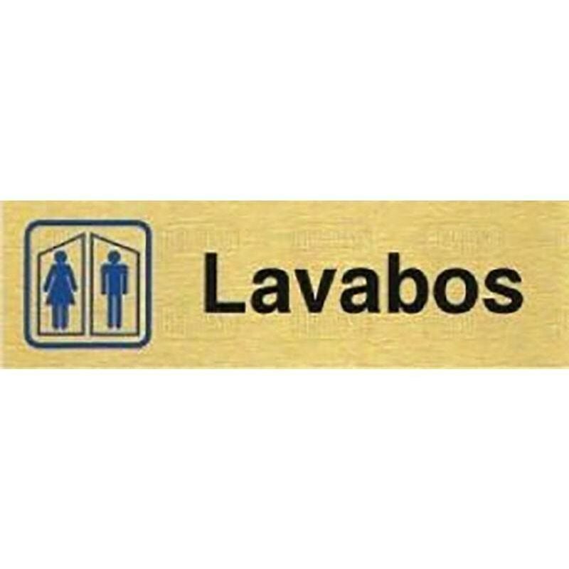 

Placa aluminio oro 150x45 lavabos - Mibricoplus