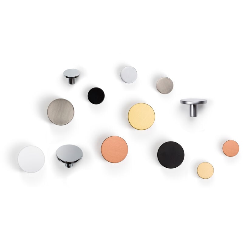 pomo zamak modelo como acabado cromo brillo dist. agujero ø26