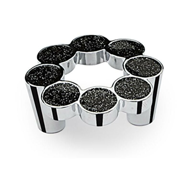 

Pomo zamak resina sinatra ø50mm cromo / resina negra distancia entre agujeros 32mm. - Mibricoplus