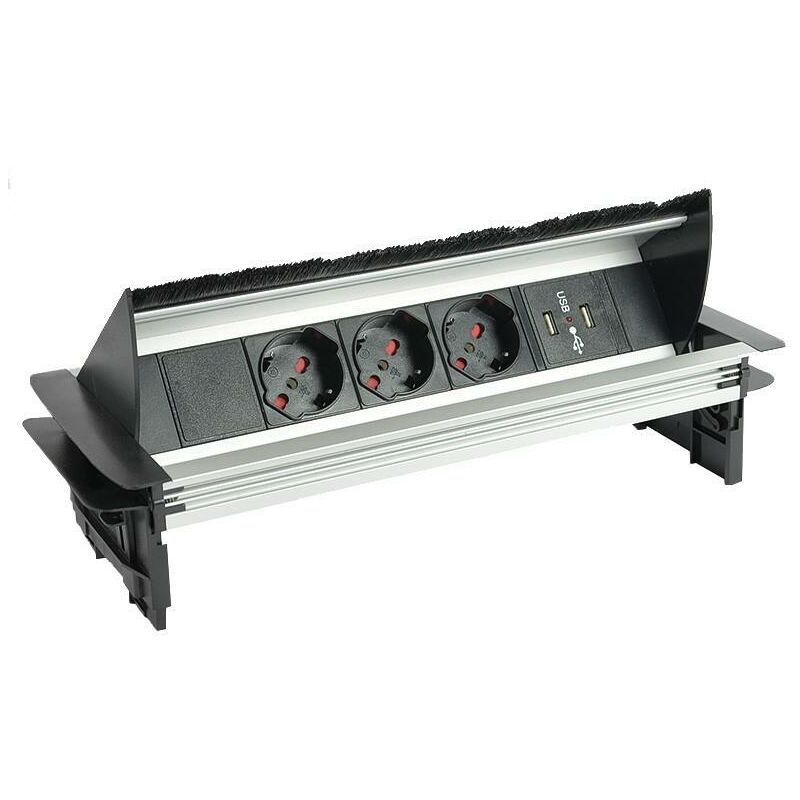 

Regleta aluminio enchufes swing basculante (3xtt, 2xusb, 1xhdmi) - Mibricoplus