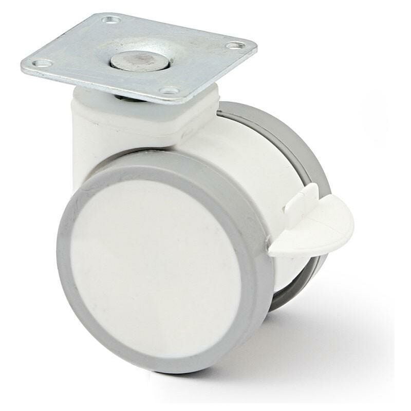 

Rueda giratoria duncan ø50 h64 blanco freno con freno - Mibricoplus