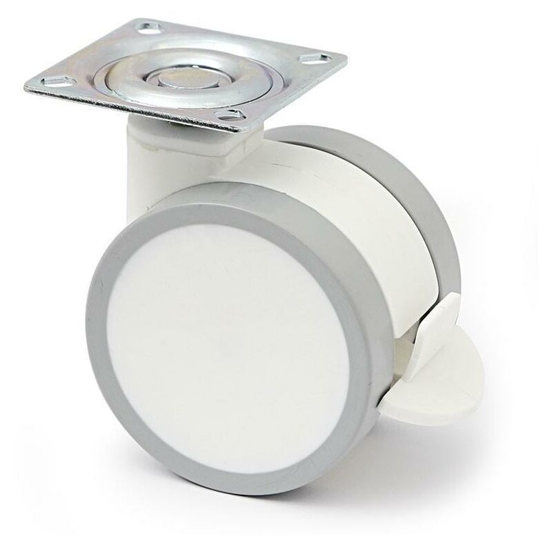 

Rueda giratoria duncan ø75 h96 blanco freno con freno - Mibricoplus