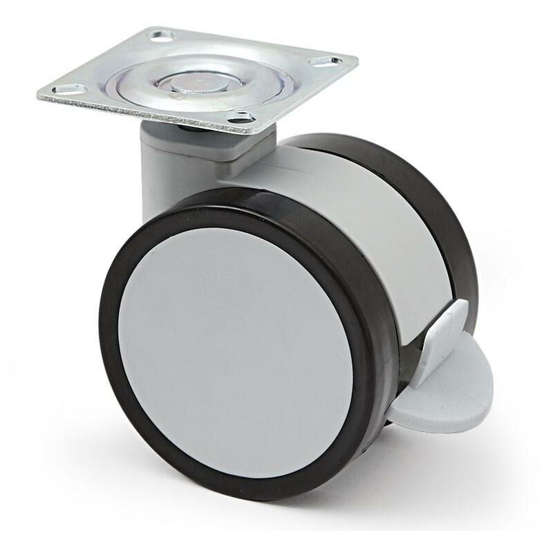 

Rueda giratoria duncan ø75 h96 plástico gris freno con freno - Mibricoplus
