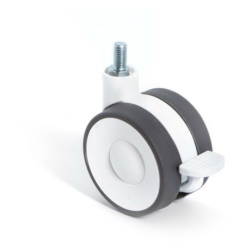 

MIBRICOPLUS Rueda giratoria kroos aro doble ø60 m8 acabado blanco freno con freno
