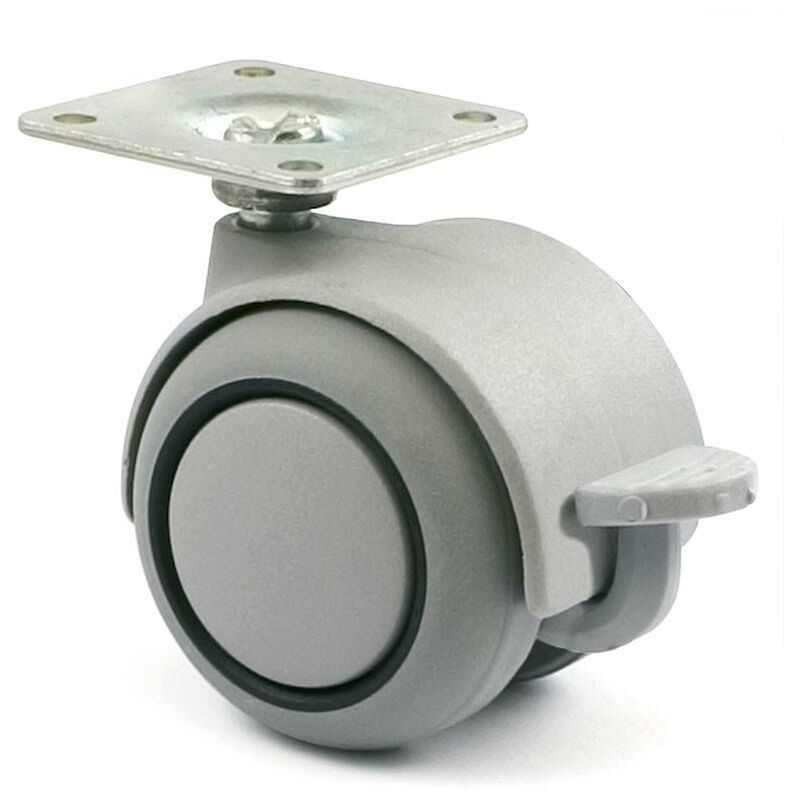 

Rueda giratoria onix aro de goma ø50 gris plástico fr- banda rodadura de goma, aro central negro - Mibricoplus