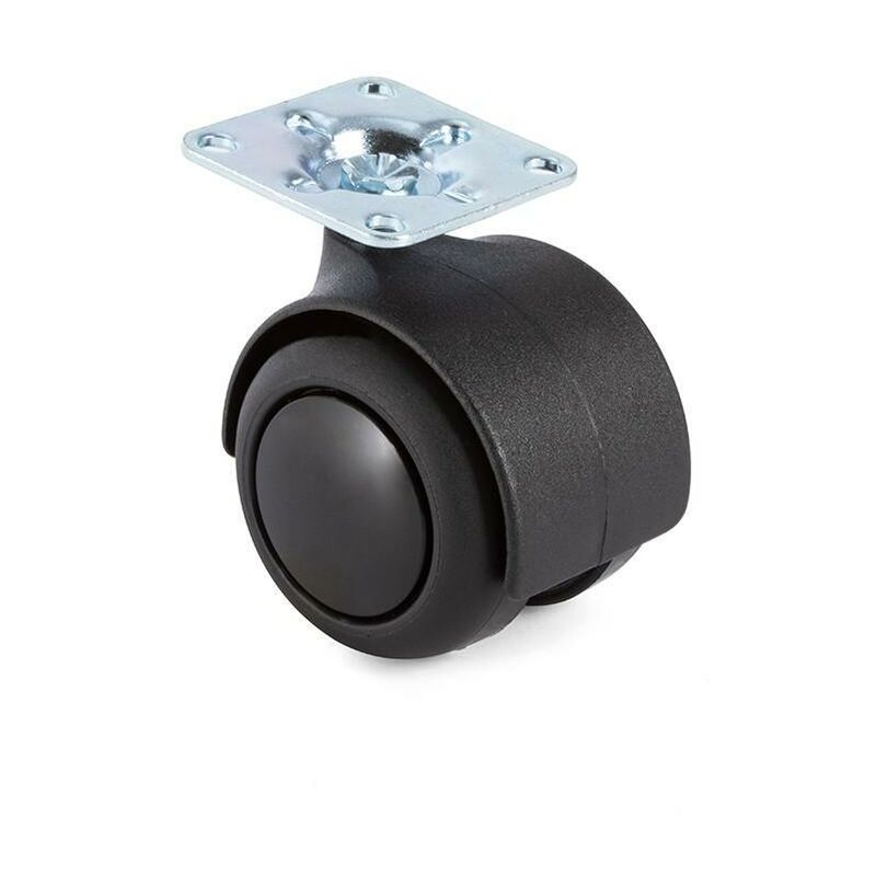 

Rueda giratoria onix aro de goma ø50 negra plástico banda rodadura de goma, aro central negro - Mibricoplus