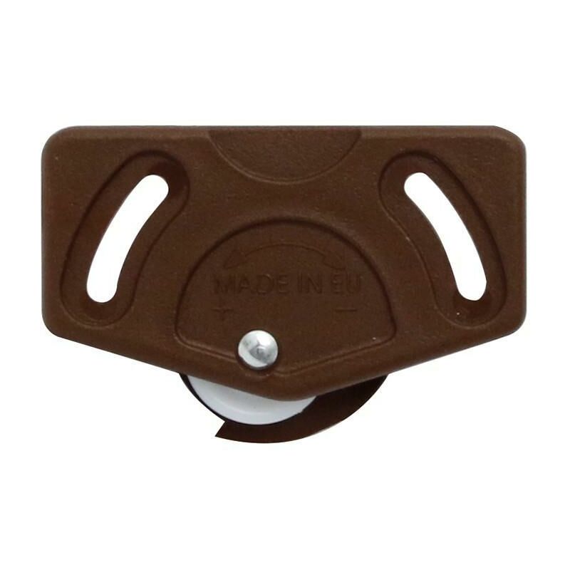 

Rueda inferior rumor puerta corredera marron herraje de plastico. 12-15kgs/puerta. - Mibricoplus