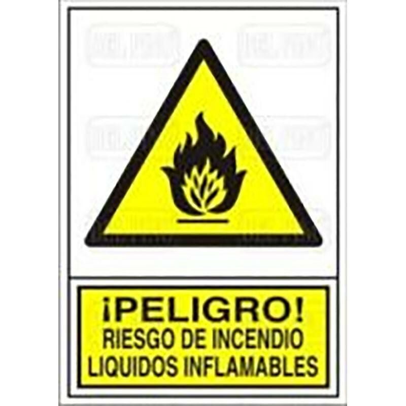 

Señal 346 plast.345x245pl.liqu.inflam ­peligro! riesgo incendio liq.inflamable - Mibricoplus