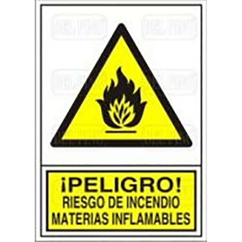

Señal 347 plast.345x245pl.inc.mat.infl ­peligro! riesgo incendio mat.inflamables - Mibricoplus
