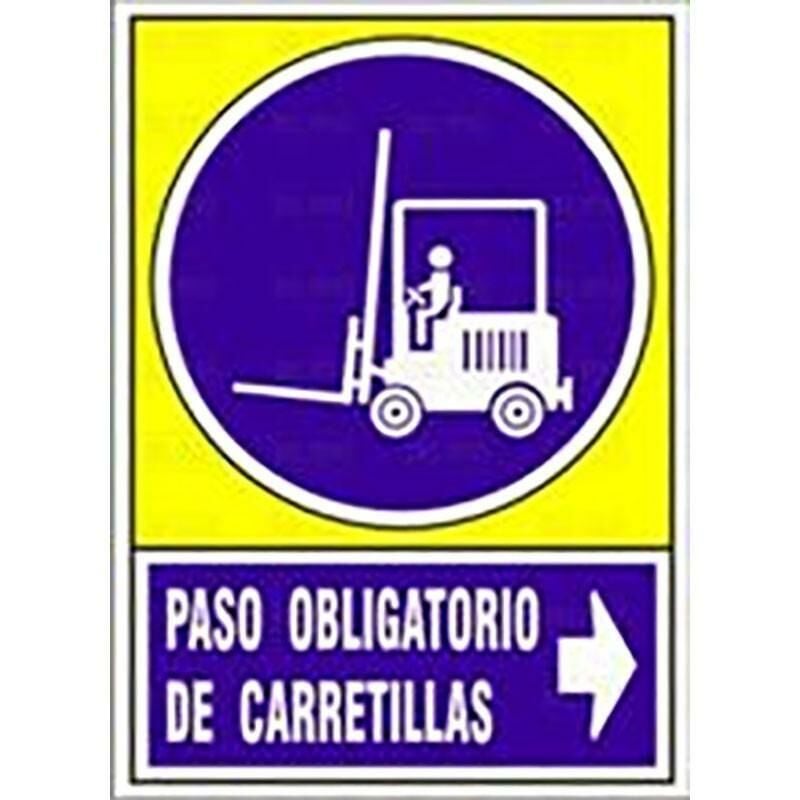 

Señal 659 plast.345x245p.obl.carretdch paso obligatorio de carretillas derecha - Mibricoplus