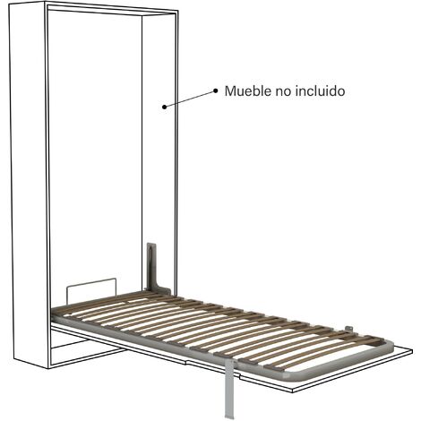 HERRAJES FAB.NACIONAL MIBRICOPLUS somier vertical 135x190 gris con pata basculante