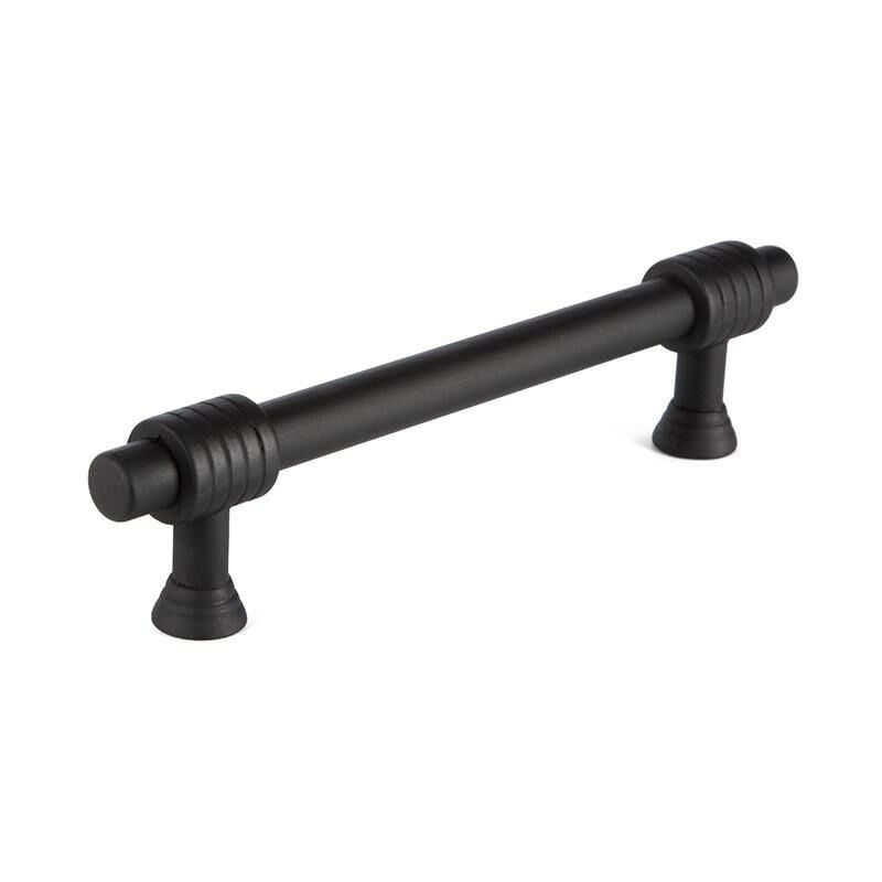 

Tirador zamak modelo bru acabados negro y cuero acabado negro - Mibricoplus