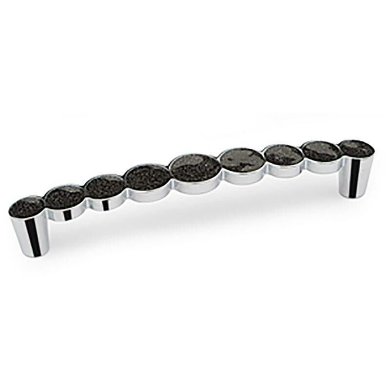 

Tirador zamak resina sinatra 128mm cromo / resina negra - Mibricoplus