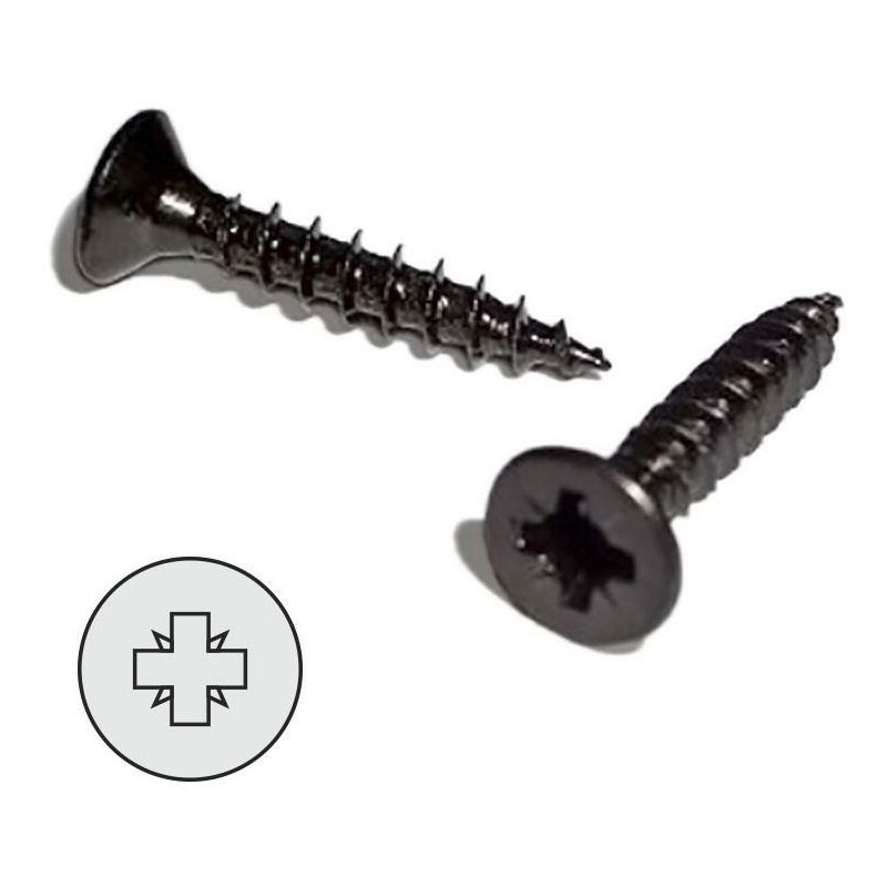 

Tornillo rosca madera cabeza plana pozidriv negro din 7505-a largo 25mm diámetro 3.5mm (caja 1000) - Mibricoplus