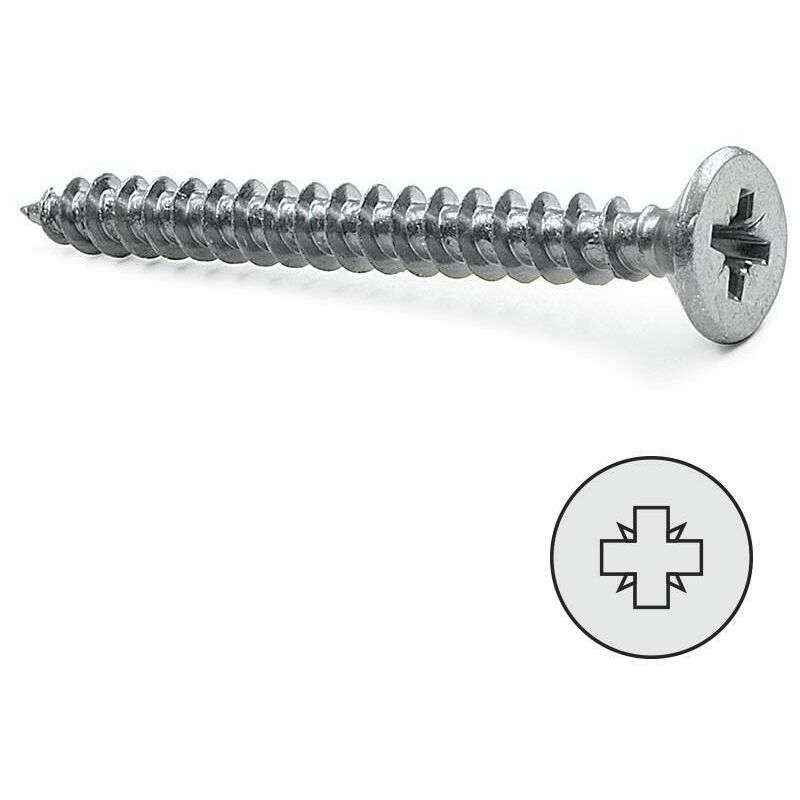 

Tornillo rosca madera cabeza plana pozidriv zincado din 7505-a largo 120mm diámetro 6mm - Mibricoplus