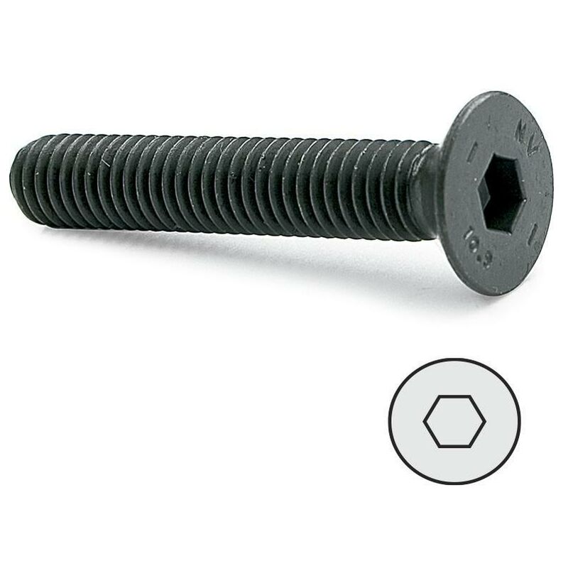 

Tornillo rosca metal allen din 7991 negr largo 20mm metrica m-5 - Mibricoplus