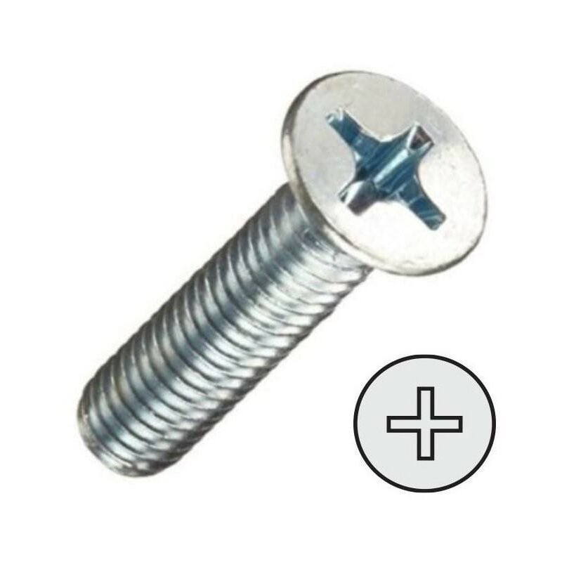 

MIBRICOPLUS Tornillo rosca metal cabeza plana din 965 zincado largo 25mm metrica m-4 (caja 500)