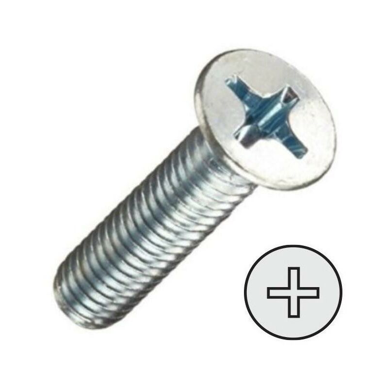 

MIBRICOPLUS Tornillo rosca metal cabeza plana din 965 zincado largo 35mm metrica m-5 (caja 500)