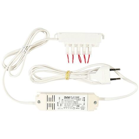 TRANSFORMADOR ENCHUFE 12W LED 12V BLANCO 100-240V. CABLE RED 1.5mt