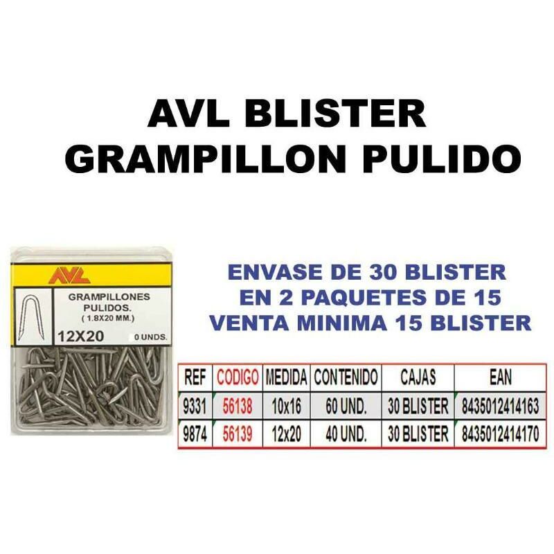 

avl blister grampillon 12x20 pulido 9874 (caja 15 unidades) - Mibricotienda