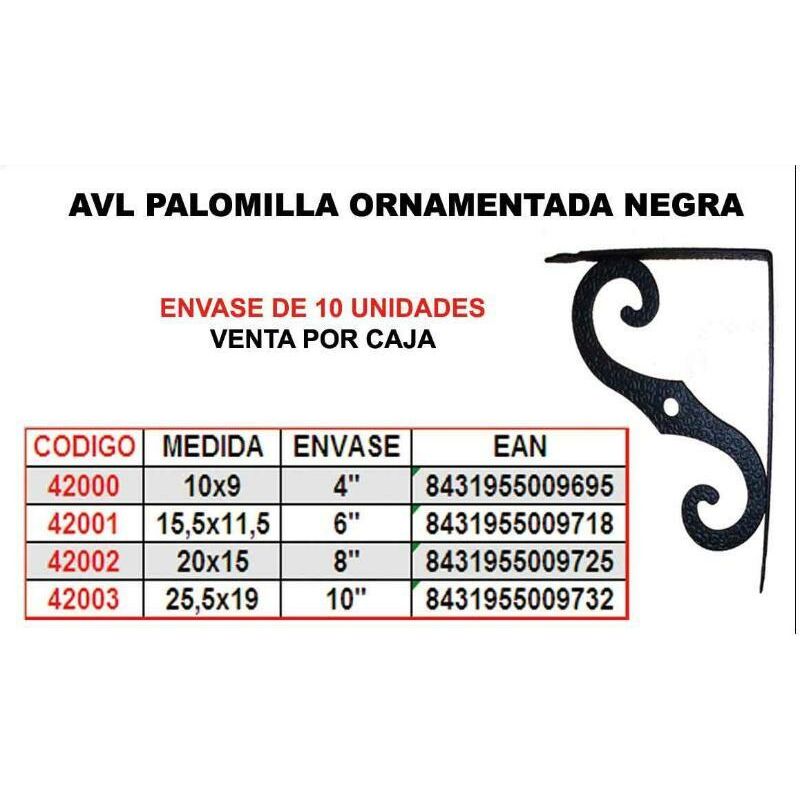 

avl palomilla ornamental negra 6 (caja 12 unidades) - Mibricotienda