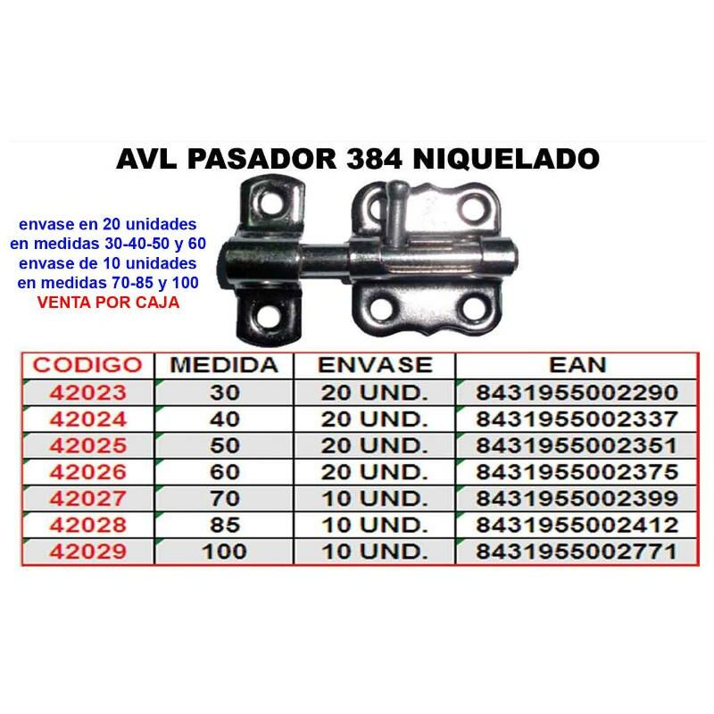 

avl pasador 384 niquel 60 mm (caja 12 unidades) - Mibricotienda