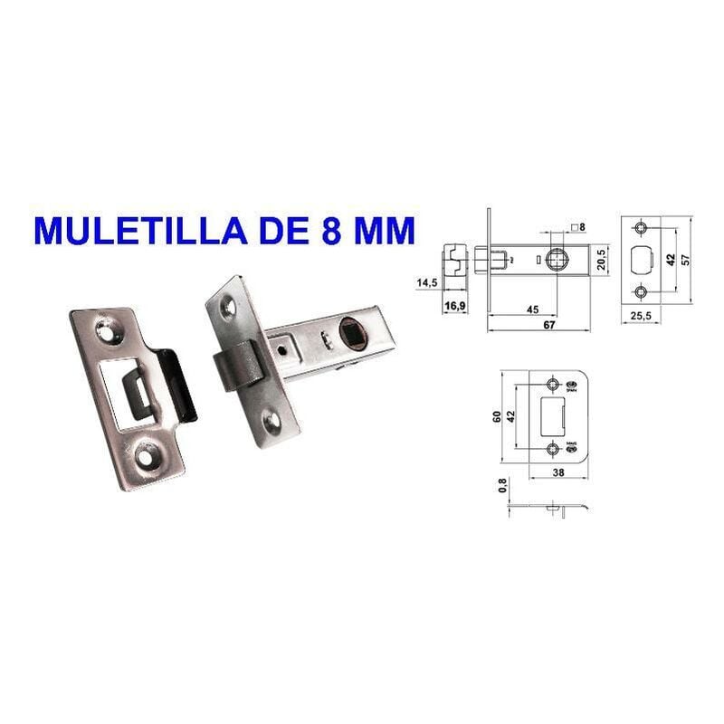 

avl picaportes 800 - 6 de 45 frente cromo (caja 20 unidades) - Mibricotienda