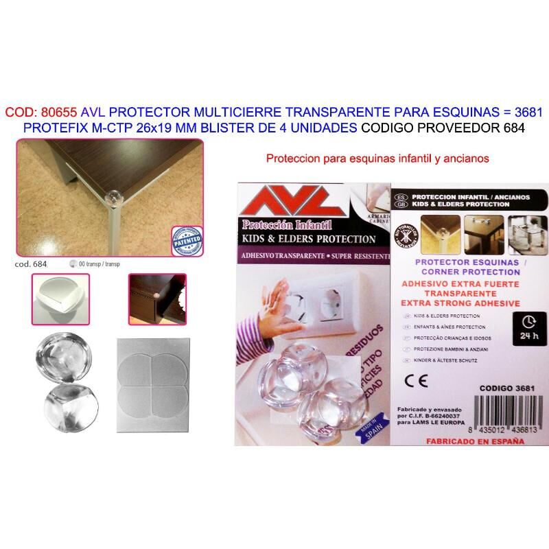 

avl fs protefix esquinas transp.m-ctp 26x19mm bl 4u 3681 (684) - Mibricotienda